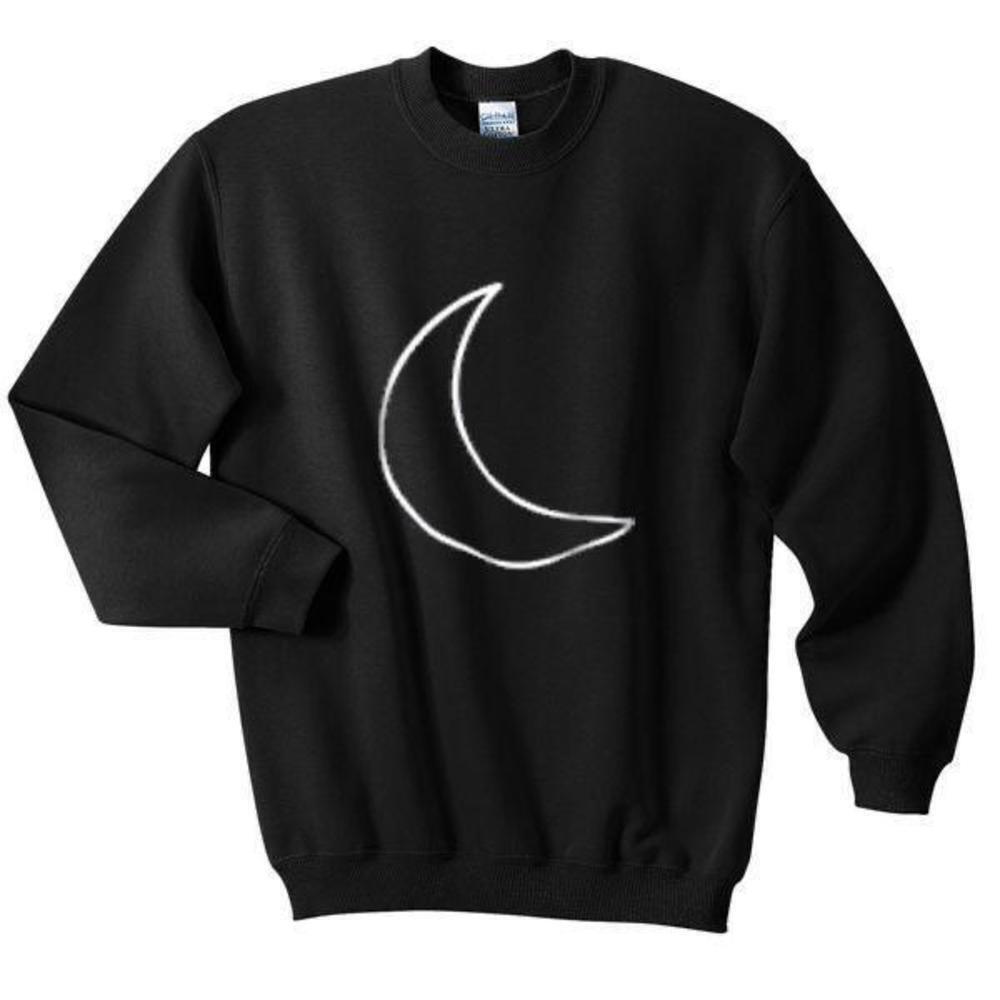 Crescent Moon Minimalist Celestial Aesthetic Mystical Graphic Sweatshirt